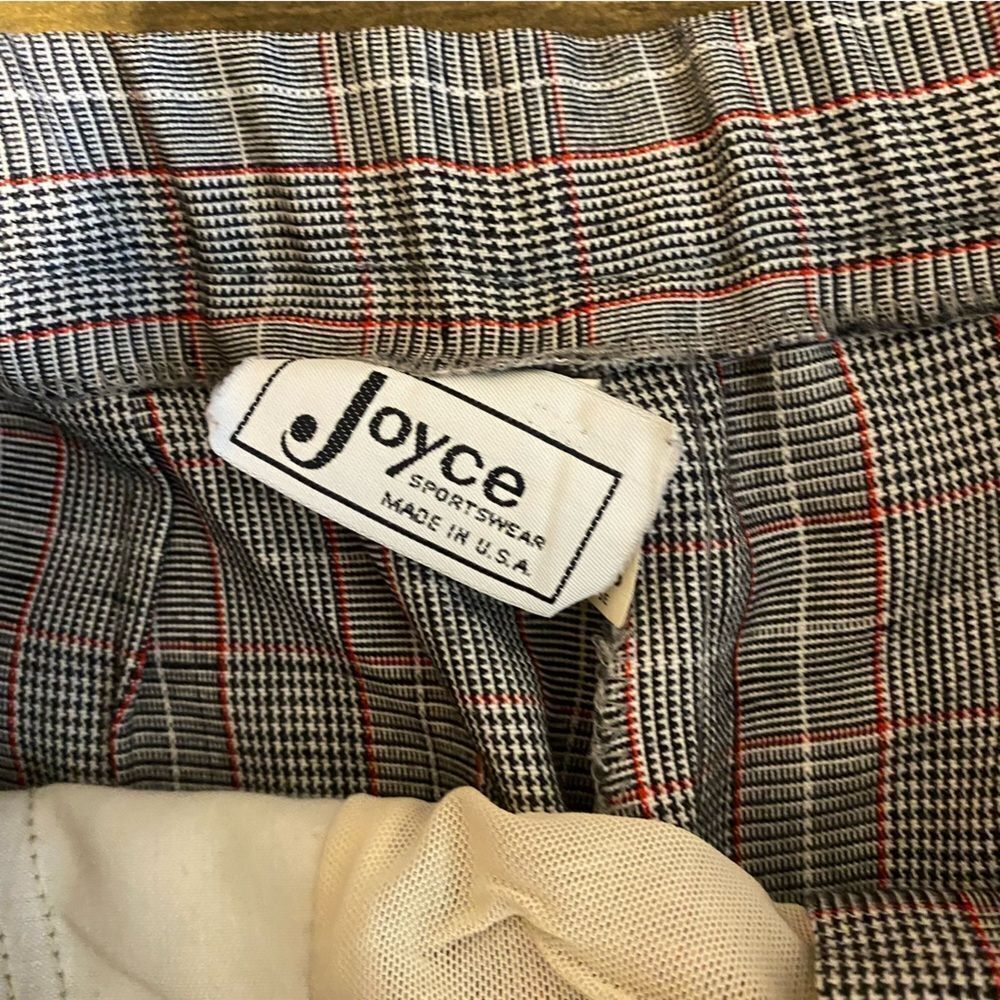 Vintage Plaid Gray and Red Straight Leg Pants - Picture 4 of 6
